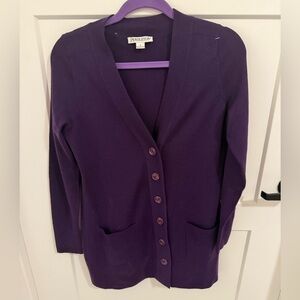 Pendleton 100% Merino Wool Cardigan Sweater Purple Button Front Size S